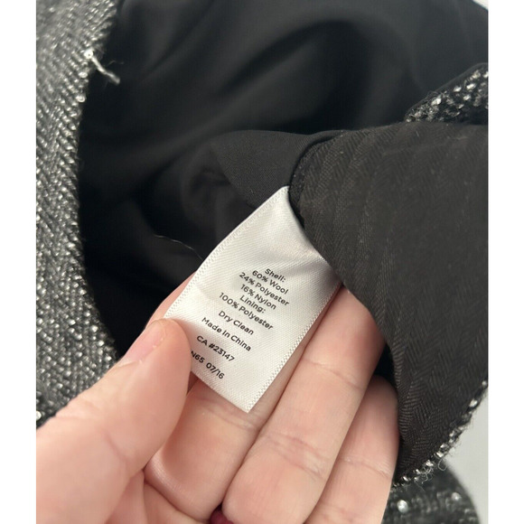 Talbots Wool Blend Trousers Sequins SZ 2P Black Gray Tweed Lined Sparkle Pants - Picture 6 of 9